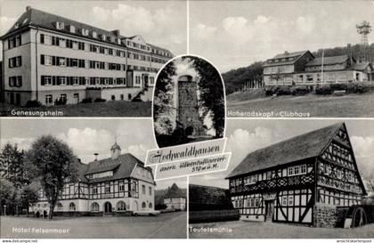 CPA Hochwaldhausen Grebenhain im Vogelsbergkreis, Genesungsheim, Hoherodskopf Clubhaus, Teufelsmühle