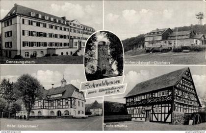 CPA Hochwaldhausen Grebenhain im Vogelsbergkreis, Genesungsheim, Hoherodskopf Clubhaus, Teufelsmühle