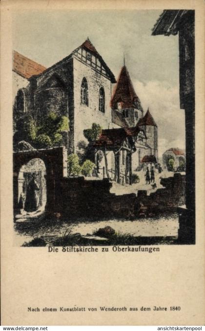 CPA Oberkaufungen Kaufungen Hessen, Stiftskirche zu Kunstblatt von Wenderoth, Jahr 1840