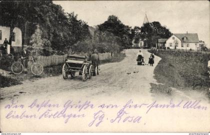 CPA Wolferode Stadtallendorf Hessen, Straße mit Wagen, Menschen, Gebäuden, ländliche Umgebung