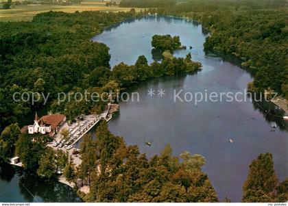 Schwalmtal Hessen Inselschloesschen Hariksee Fliegeraufnahme