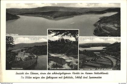 Waldeck Edersee Edersee Sperrmauer Schloss Waldeck Fliegeraufnahme