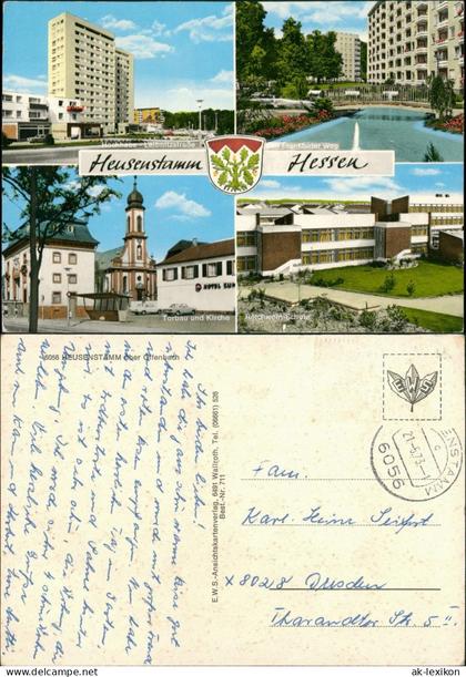 Heusenstamm Hochhaus - Leibnitzstraße, Frankfurter Weg, Torbau  Schule 1971