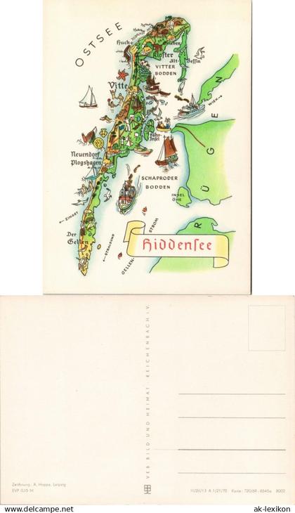 Hiddensee Hiddensjö, Hiddensöe Landkarten-Ansichtskarten: Hiddensee 1970