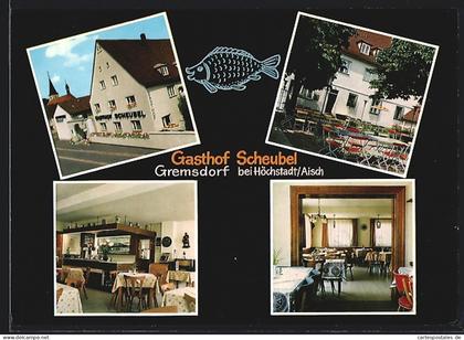 AK Gremsdorf bei Höchstadt, Gasthof Scheubel mit Innenansicht