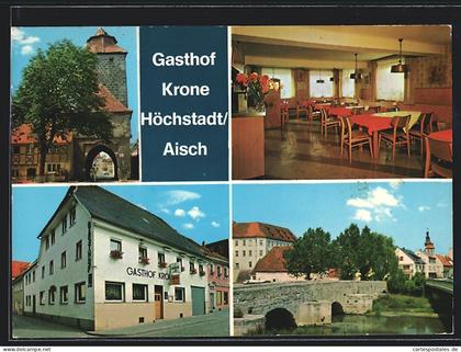 AK Höchstadt /Aisch, Gasthof Krone, Bes. A. u. I. Linseis, Hauptstrasse 6
