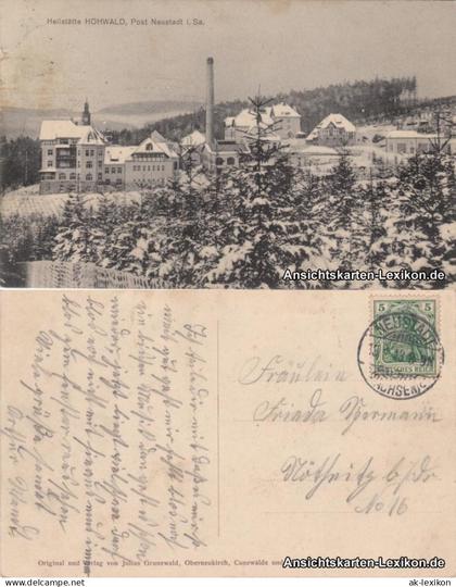 Ansichtskarte Hohwald (Sachsen) Heilstätte Hohwald im Winter 1909