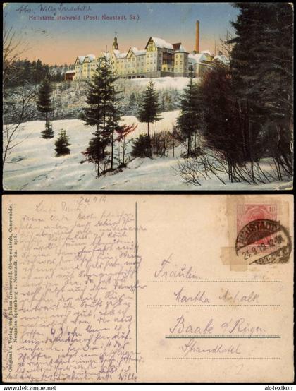 Ansichtskarte Hohwald (Sachsen) Heilstätte Hohwald im Winter 1919