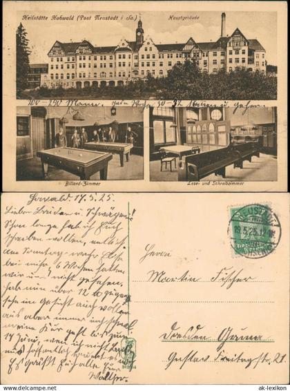 Hohwald (Sachsen) 3 Bild Heilstätte Billard Zimmer Lesezimmer 1925