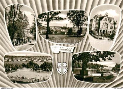 Huenfeld Kirche Panorama Rathaus Schwimmbad Weiher