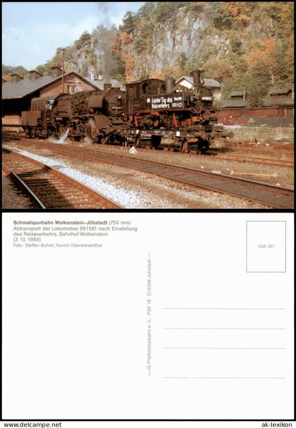 Ansichtskarte Jöhstadt (Erzgebirge) Schmalspurbahn Wolkenstein Bahnhof 1998