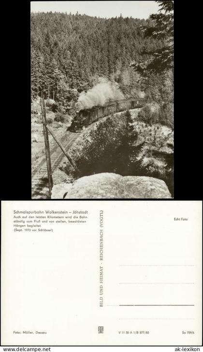 Jöhstadt (Erzgebirge) Schmalspurbahn Wolkenstein-Jöhstadt vor Schlössel  1982