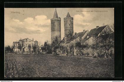 AK Jüterbog, Atle Stadtmauer mit Festungstürmen