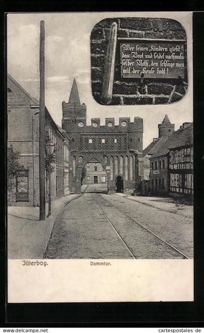 AK Jüterbog, Dammtor, Inschrift