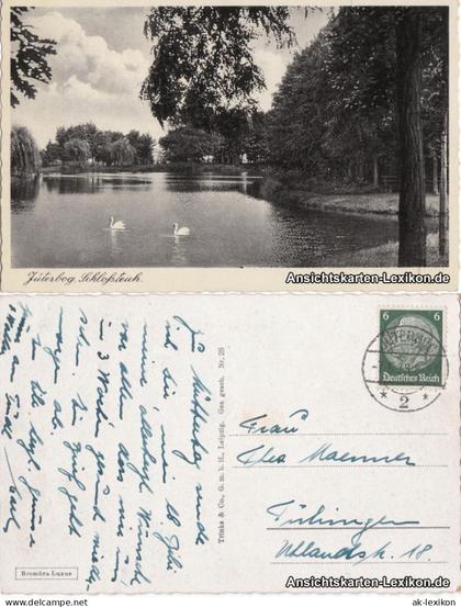 Ansichtskarte Jüterbog Schloßteich 1938