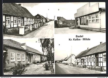 AK Kalbe-Badel / Milde, Kaufhallle, Dorfstrasse und Landambulatorium