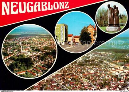 Neugablonz Stadtzentrum Denkmal Statuen Fliegeraufnahmen