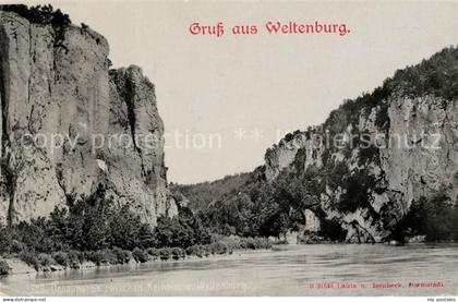 Weltenburg Kelheim Donaupartie zwischen Kelheim und Weltenburg Felsen