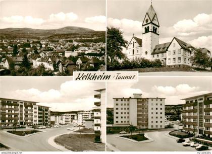 Kelkheim Stadtpanorama Kirche Wohnsiedlung Hochhaeuser