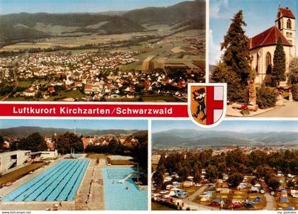 Kirchzarten Fliegeraufnahme Kirche Schwimmbad Campingplatz