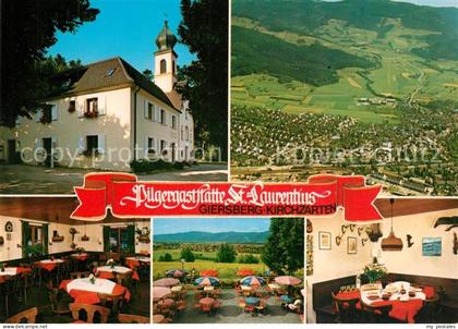 Kirchzarten Pilgergaststaette St Laurentius Terrasse Schwarzwald Fliegeraufnahme