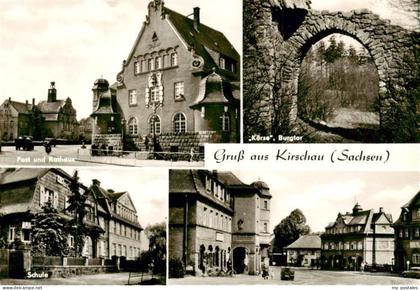 Kirschau Sachsen Post und Rathaus Koerse Burgtor Schule Stadtplatz