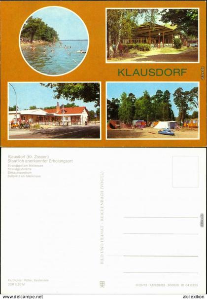Klausdorf Mellensee   Strandgaststätte, Einkaufszetrum, Zeltplatz  1983