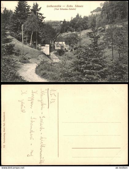 Kleinhennersdorf Gohrisch  Liethenmühle in der Sächsischen Schweiz 1910