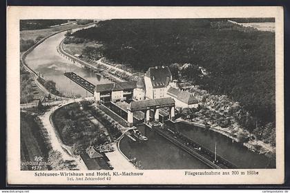 AK Kleinmachnow, Fliegeraufnahme vom Schleusen-Wirtshaus und Hotel