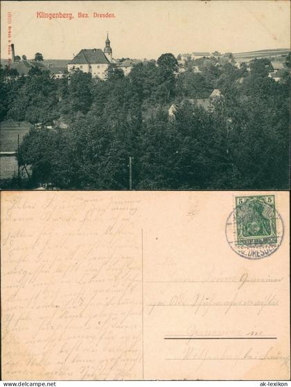 Ansichtskarte Klingenberg (Sachsen) Blick auf den Ort 1913