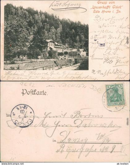 Edle Krone Klingenberg (Sachsen) Restauration Unverhofft Glück 1903