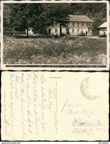 Klingenberg (Sachsen) Hosenmühle im Wilden Weiseritztal 1940 Walter Hahn:12902
