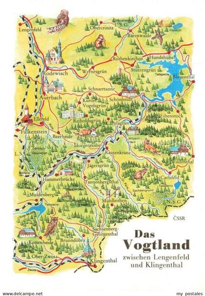 Klingenthal Vogtland Sachsen Landkarte Vogtland Auerbach Falkenstein Eibenstock