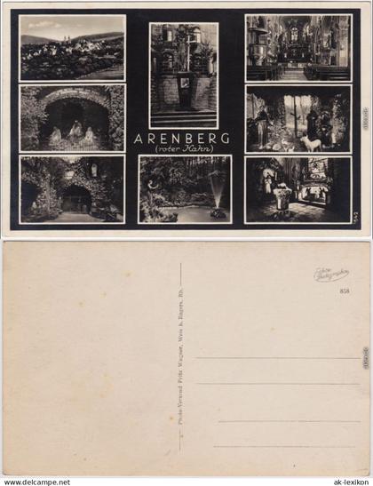 Arenberg Koblenz Mehrbild: Panorama, Szenen, Statuen und Park 1923