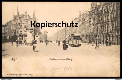 ALTE POSTKARTE KÖLN HOHENZOLLERNRING Strassenbahn Tram Litfass Lampione Lampadaire Cöln Cologne Hohenzollern Ring cpa