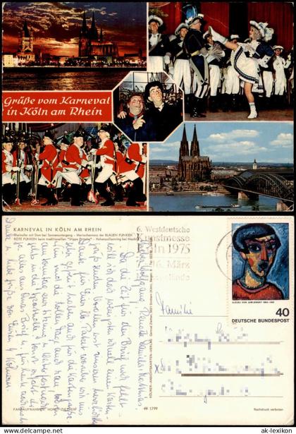 Ansichtskarte Köln 5 Bild Karneval Fasching 1975