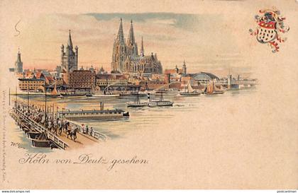 Deutschland - Köln (NW) Köln von Deutz gesehen Litho Verlag J. G. Schmitzische, Köln