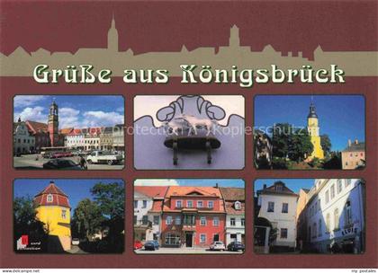 Koenigsbrueck Sachsen Marktplatz Turm Rathaus Kirche