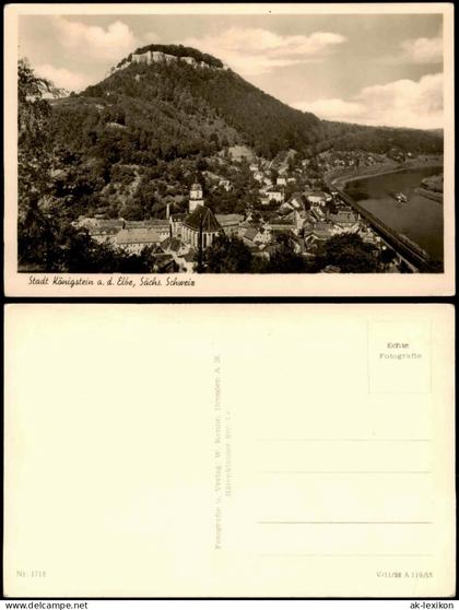 Ansichtskarte Königstein (Sächsische Schweiz) Festung Königstein 1955