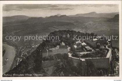Koenigstein Saechsische Schweiz Festung Koenigstein Fliegeraufnahme