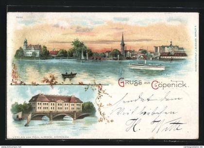 Lithographie Berlin-Köpenick, 2 Ortsansichten