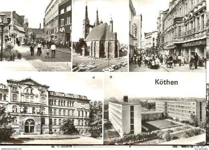 Koethen Anhalt Koethen Marktplatz Schule Kirche x 1970