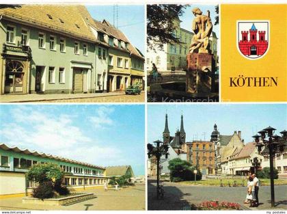 Koethen Coethen Sachsen-Anhalt Alte-Apotheke Marktstrasse Neptunbrunnen Volkssch