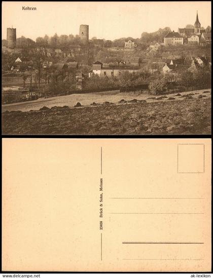 Ansichtskarte Kohren-Sahlis Stadtpartie 1914