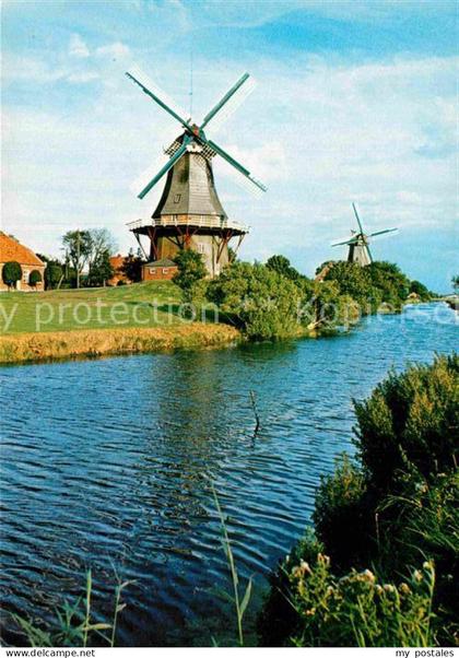 Greetsiel Krummhoern Aurich Niedersachsen Doppelwindmuehlen