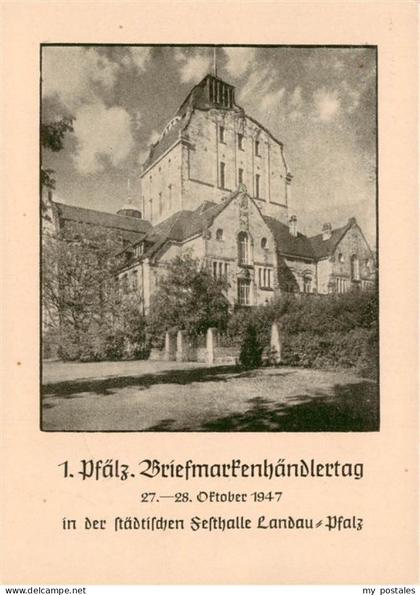 Landau  Pfalz Pfaelzer Briefmarkenhaendlertag 1947 in der Festhalle Landau