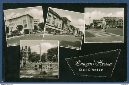 Langen / Hessen Lutherplatz Hochhaus Schwimmbad, ungebraucht (AK4294)