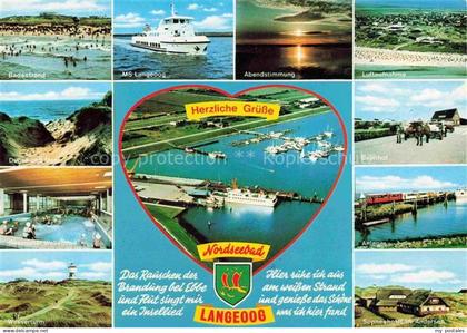 LANGEOOG Nordseebad Badestrand MS-Langeoog Seebad Duenen Wellenbad Wasserturm Ha