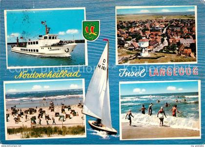 Langeoog Nordseebad Fliegeraufnahme Wasserturm MS Langeoog Strandleben