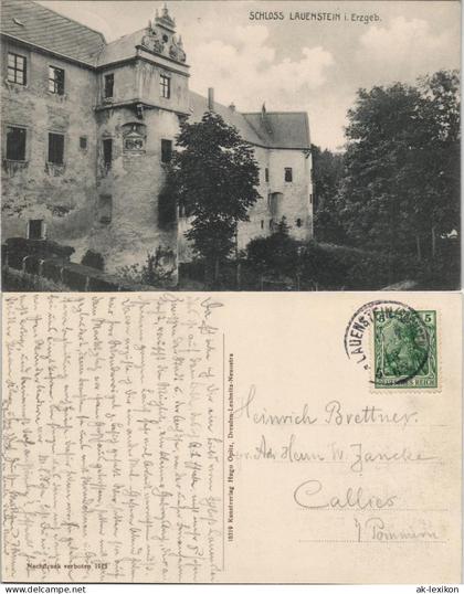 Lauenstein (Erzgebirge)-Altenberg  Schloß Lauenstein Schloss im Erzgebirge 1913
